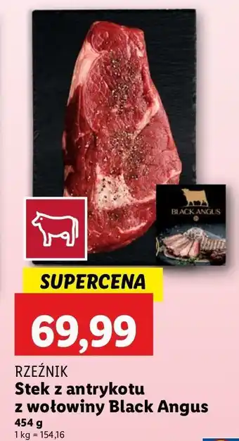 Lidl Stek z antrykotu wołowiny black angus Rzeźnik Codzienna Dostawa oferta