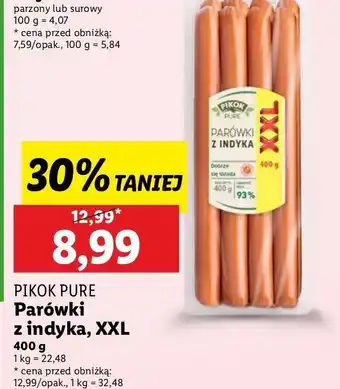 Lidl Parówki z indyka xxl Pikok Pure oferta