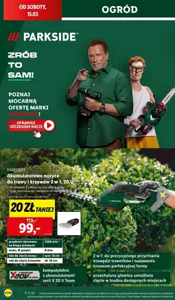 Lidl Nożyce akumulatorowe do trawy i żywopłotu ze spryskiwaczem 12v Parkside oferta