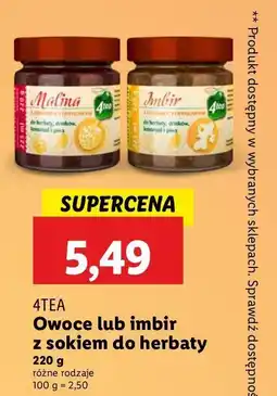 Lidl Malina z sokiem cytrynowym 4Tea oferta