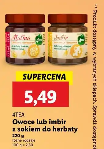 Lidl Malina z sokiem cytrynowym 4Tea oferta