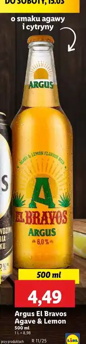 Lidl Piwo o smaku tequili Argus El Bravos oferta