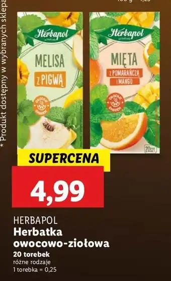 Lidl Herbata mięta z pomarańczą i mango Herbapol oferta