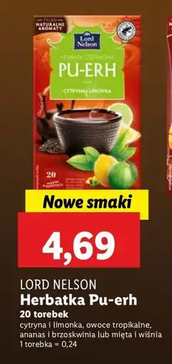 Lidl Herbata mięta i wiśnia Lord Nelson Pu-Erh oferta