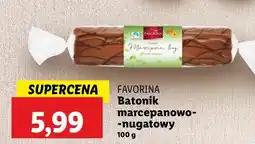 Lidl Batonik z nadzieniem marcepanowo-nugatowym Favorina oferta