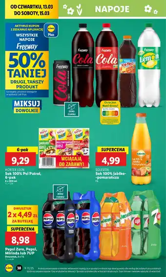 Lidl Herbata mrożona zero brzoskwiniowa Freeway Ice Tea oferta