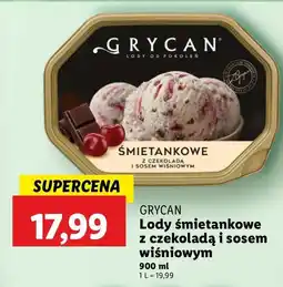 Lidl Lody śmietankowe z czekoladą i sosem wiśniowym Grycan oferta