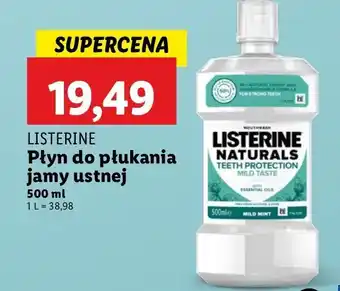 Lidl Płyn do płukania ust teeth protection mild taste Listerine Naturals oferta