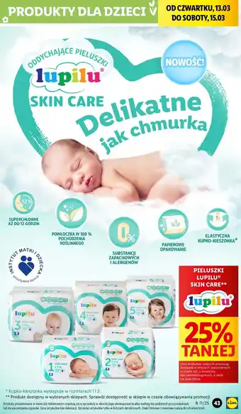 Lidl Pieluchy 2 Lupilu Skin Care oferta