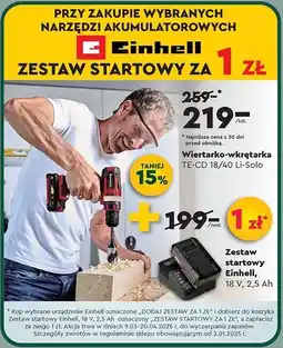 Biedronka Wiertarko- wkrętarka te-cd 18 li solo bezszczotkowa Einhell oferta