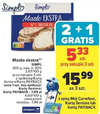 Carrefour Masło ekstra SIMPL oferta