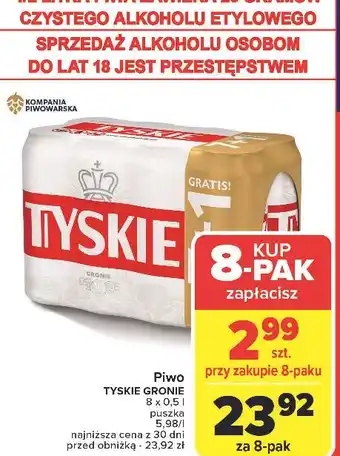 Carrefour Piwo Tyskie Gronie oferta