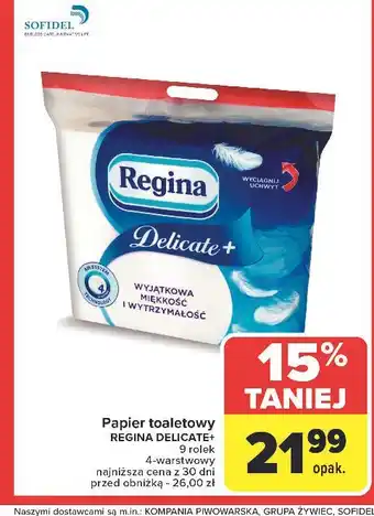 Carrefour Papier toaletowy delicate+ Regina oferta