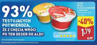 ALDI Deser na bazie maślanki truskawka Milsani oferta