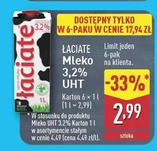 ALDI Mleko 3.2% Łaciate oferta