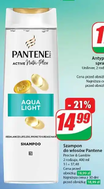 Dino Szampon do włosów aqua light Pantene Pro-V oferta