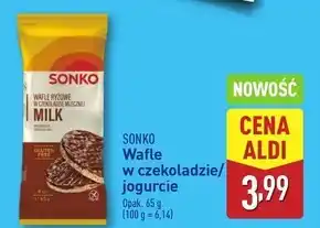 ALDI Sonko Wafle ryżowe w czekoladzie mlecznej 65 g (4 sztuki) oferta