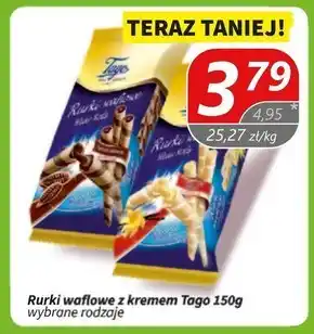 Społem Tago Rurki waflowe z kremem orzechowym 150 g oferta
