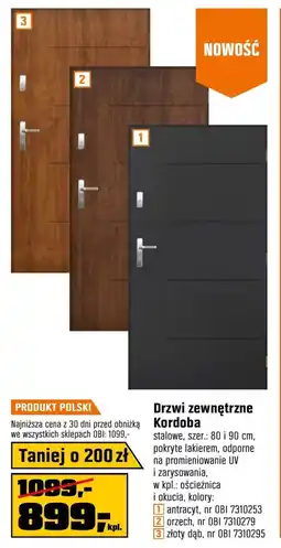 OBI Drzwi zewnętrzne Orzech oferta