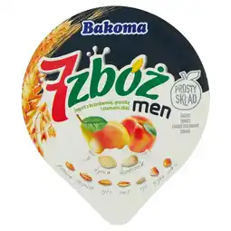 Żabka Bakoma 7 zbóż men Jogurt z brzoskwinią gruszką i ziarnami zbóż 300 g oferta