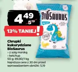 Netto Chrupki kukurydziane bezglutenowe ketchup Biosaurus oferta