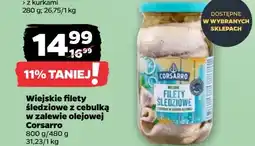 Netto Filety śledziowe wiejskie z cebulką w zalewie olejowej Corsarro oferta