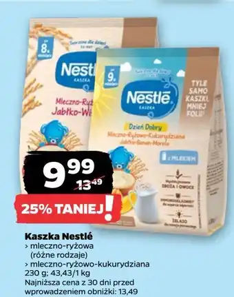 Netto Kaszka mleczna ryżowo-kukurydziana banan-jabłko-morela Nestle Dzień Dobry oferta