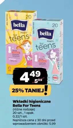 Netto Wkładki sensitive Bella For Teens oferta