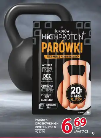 Selgros Sokołów parówki drobiowe high protein oferta