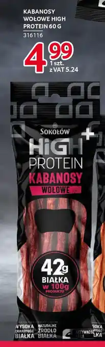 Selgros Sokołów kabanosy wołowe high protein oferta