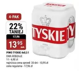 bi1 Tyskie Piwo jasne 2 l (4 x 0,5 l) oferta