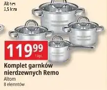 E.Leclerc Komplet garnków nierdzewnych remo Altom oferta