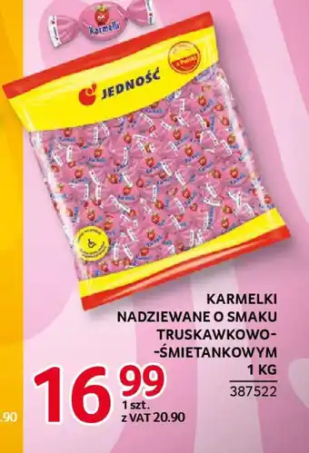 Selgros Karmelki nadziewane o smaku truskawkowo-śmietankowym oferta