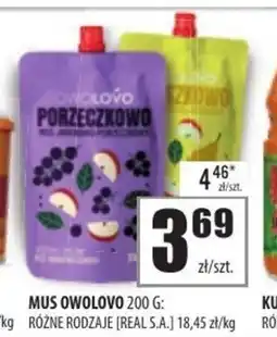 Społem Szczecin OWOLOVO Porzeczkowo Mus jabłkowo-porzeczkowy 200 g oferta