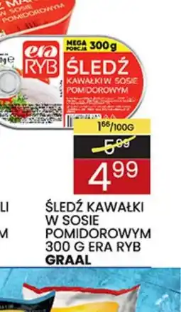 Wafelek Sledź kawałki w sosie pomidorowym Era Ryb Graal oferta