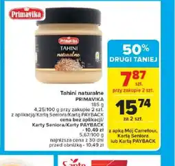 Carrefour Tahini naturalne Primavika oferta