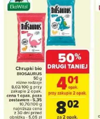 Carrefour Chrupki bio Biosaurus oferta