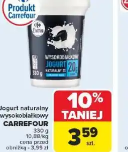 Carrefour Jogurt naturalny wysokobiałkowy Carrefour oferta