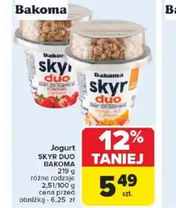 Carrefour Jogurt Bakoma Skyr Duo oferta