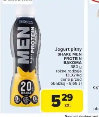 Carrefour Jogurt pitny Shake Men Protein Bakoma oferta