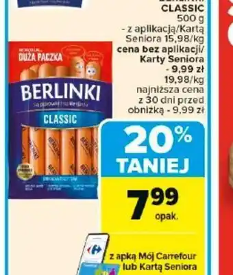 Carrefour Parówki Berlinki Classic oferta