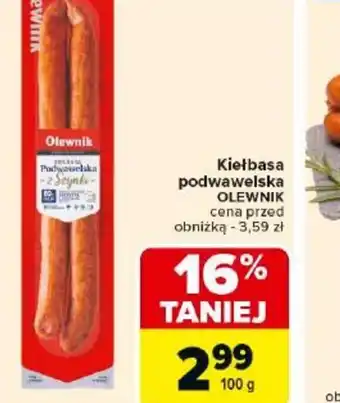 Carrefour Kiełbasa podwawelska Olewnik oferta