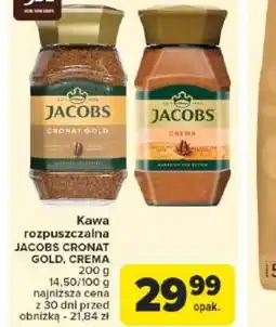 Carrefour Kawa rozpuszczalna Jacobs Cronat Gold, Crema oferta