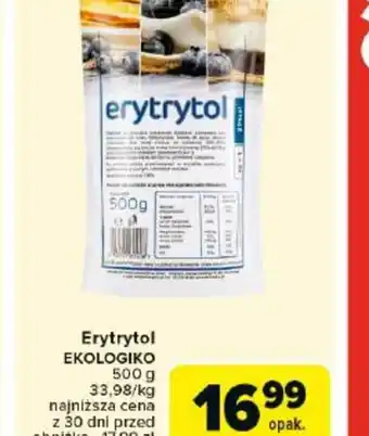 Carrefour Erytrytol Ekologiko oferta