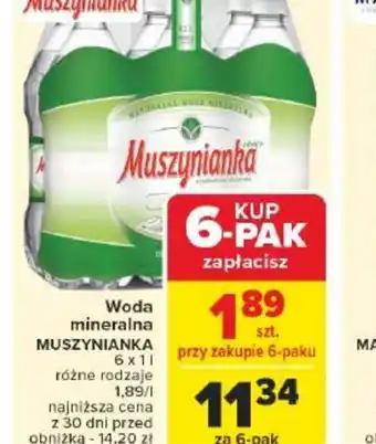 Carrefour Woda mineralna Muszynianka oferta