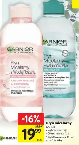 Intermarche Płyn micelarny z wodą różaną Garnier Skin Naturals oferta