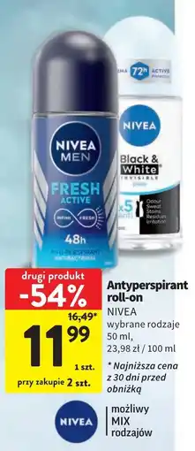 Intermarche Antyperspirant pure Nivea Invisible Black & White oferta