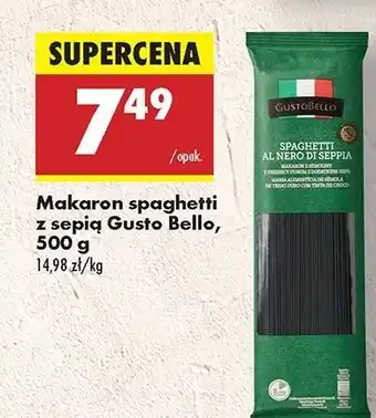 Biedronka Makaron spaghetti al nero di seppia Gustobello oferta