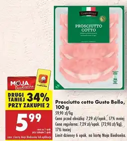 Biedronka Szynka prosciutto cotto Gustobello oferta