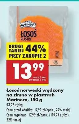 Biedronka Łosoś wędzony na zimno plastry Marinero oferta